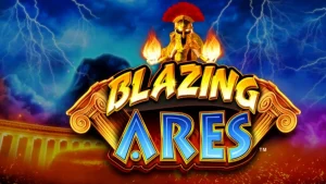 Tampilan visual slot Blazing Ares dengan tema dewa perang Yunani